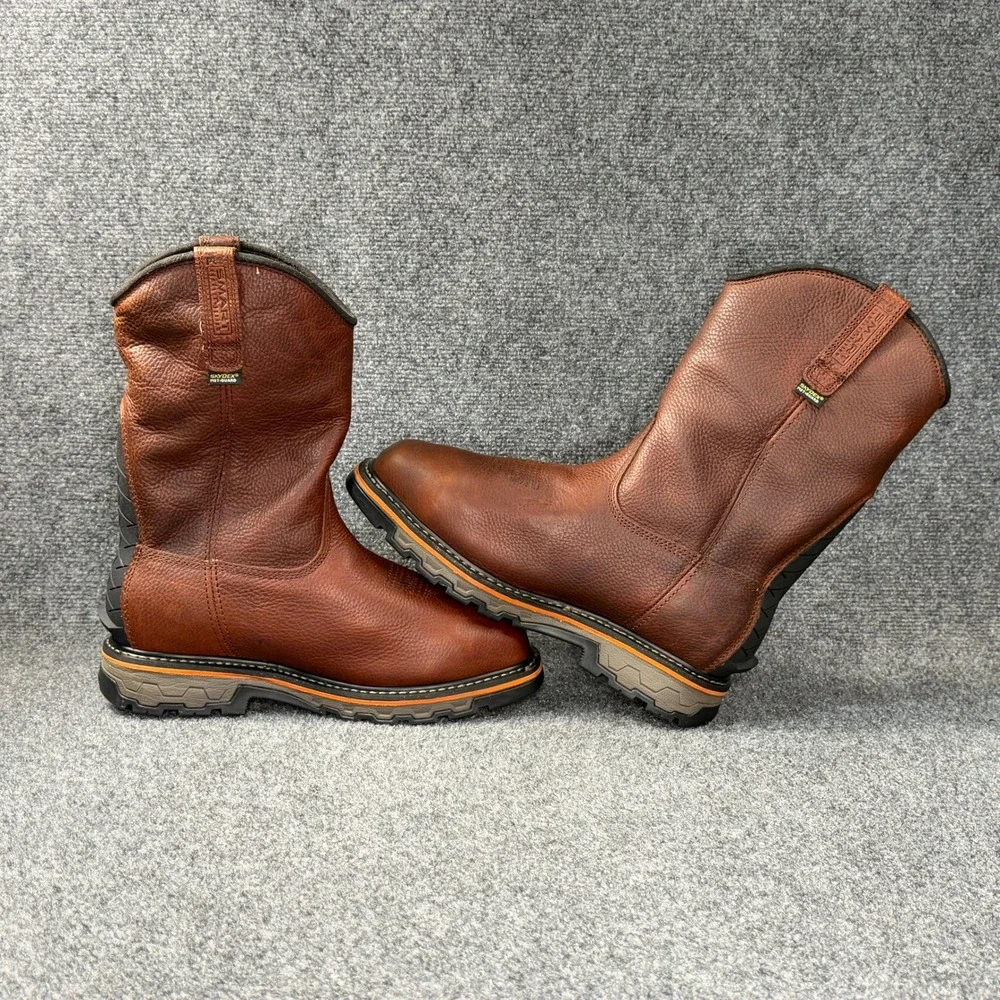 Timberland Pro True Grit Wellington Boots Men's‎ 9 Brown Leather Composite Toe